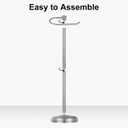 Brushed Nickel Toilet Paper Holder Free Standing, 25" H 304 Stainless Steel Toilet Paper Stand for BathroomWeighted Base Floor Tissue Roll Holder,Toilet Roll Stand