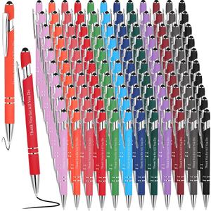 Seajan 36 Pcs Employee Appreciation Gift Pen Bulk Thank You for All You Do 2 in 1 Stylus Pen Multicolor Fine Point Pens for Men Women Coworker Volunteer Teacher Student