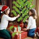 3 x 12-Pack St Patricks Day Lime Green Christmas Tree Picks, Furry Elf Tree Topper Decorations with Glitter Ball Ornaments, Adjustable Xmas Tree Stems for Holiday Wreaths, Vases, and DIY Crafts