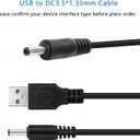 3 x Replacement Charger Cord for Fairywill/KIPOZI/Dnsly/Sboly Sonic Electric Toothbrush USB Charging Cable 3.3feet Black