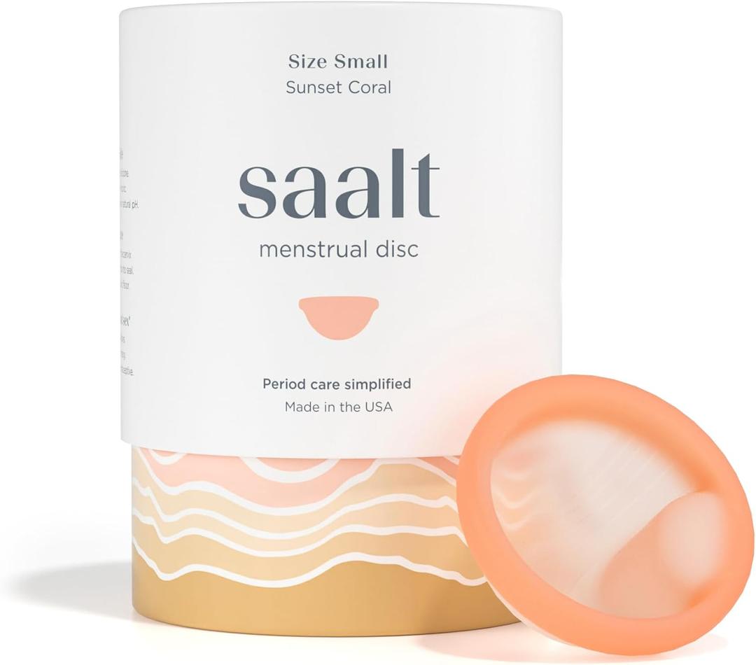 Saalt Menstrual Disc - Soft, Flexible, Reusable Medical-Grade - Removal Notch - Tampon Alternative - Made in USA - Lasts 10 Years (Coral, Regular)
