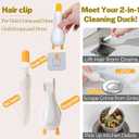 3-in-1 Bath&Kitchen Cleaning Set,Shower Squeegee for Shower Doors, Bathroom,Window and Car Waterproof Bag, Hair Catcher, Suction Cup Shower Head Holder for Deep Cleaning