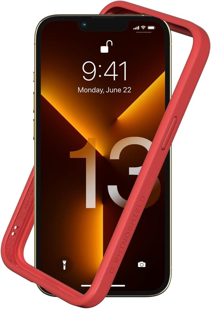 RhinoShield Bumper Case Compatible with [iPhone 13/13 Pro] | CrashGuard NX - Shock Absorbent Slim Design Protective Cover 3.5M / 11ft Drop Protection - Red