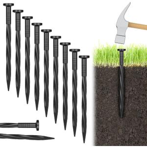 150 Pack Plastic Landscape Anchoring Spikes, 6 Inch Yard Lawn Paver Edging Stakes for Barrier, Paver Edging, Artificial Turf, Garden Fencing