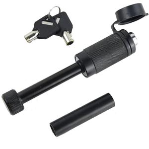 TOPTOW Trailer Hitch Receiver Lock, 1/2-in Pin Diameter with 5/8-in Sleeve Diameter, 2.75-in Usable Length, Black Nickel Locking Pin