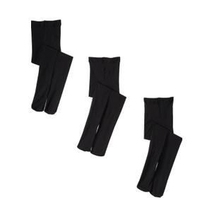 Jefferies Socks Big Girls' Smooth Tights, Black, 6-8 Years (Pack of 3)