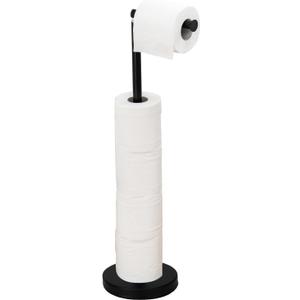 Noonext Toilet Paper Holder Stand for 4 Rolls, Black Matte, Stainless Steel, Modern, Free Standing, Bath