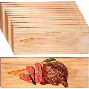 XL Cedar Grilling Planks for Salmon Fish Meat & Vegetables - 15"x 6" Thicker Reusable Wood Planks with Fast-Soaking Technology, Enhanced Smoky Flavor - Large BBQ Cooking Boards (12 Pcs)