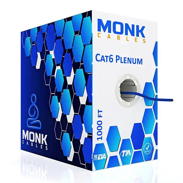 Blue Cat6 Plenum 1000ft UTP (CMP) Rated 550 MHz 23 AWG Cable