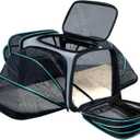 Cat/Dog Airline Approved Expandable Pet Carrier for Small Pets - Removable Pad, Pockets, TSA Compliant (43.0"L x 32.0"W x 12.0"H)