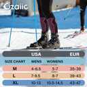 Merino Wool Ski Socks Mens Womens 2 Pairs for Skiing, Snowboarding, Thermal Knee High Winter Warm Sports Performance Socks, Size:La