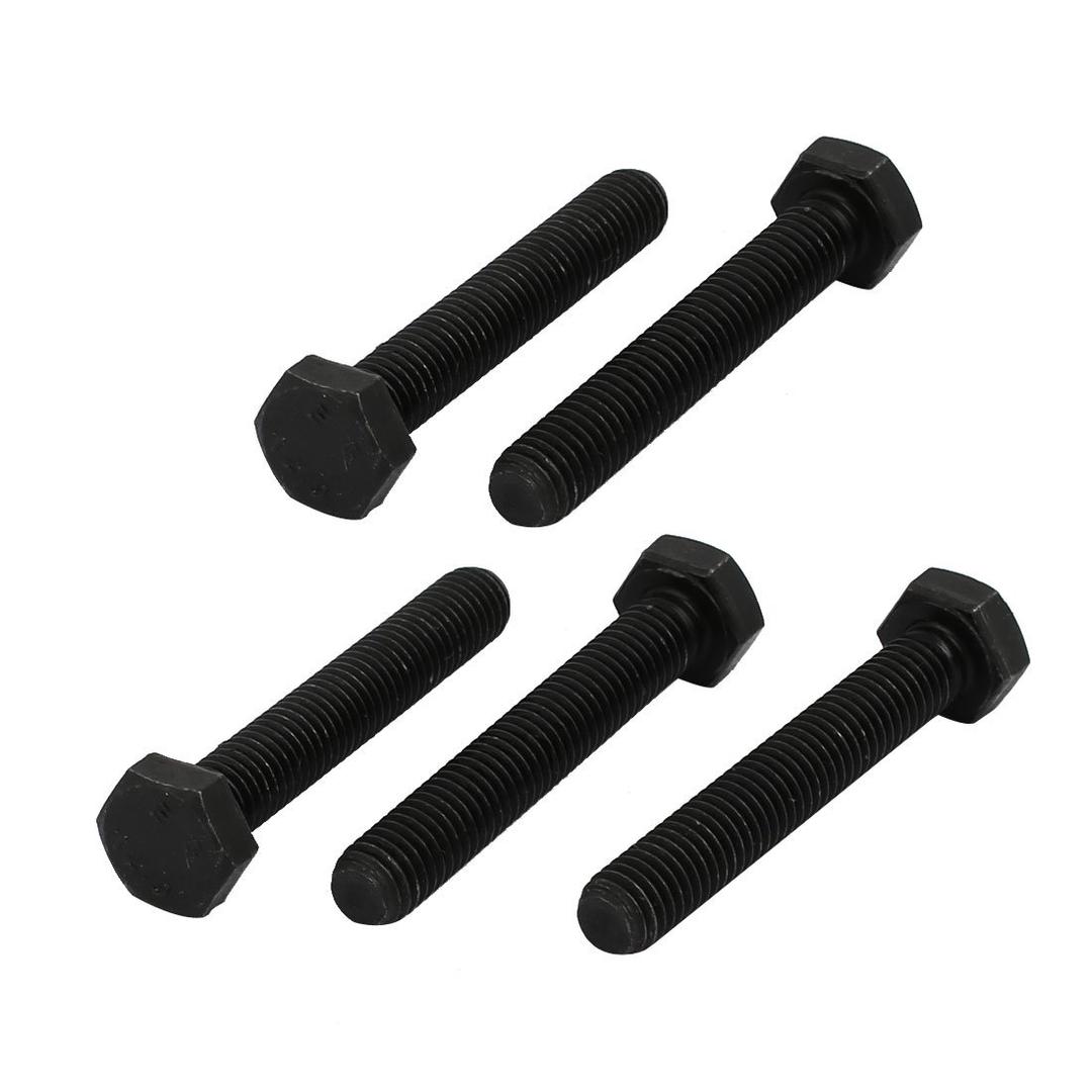IIVVERR 5pcs M8x50mm Thread 12.9 Grade External Hex Head Left Hand Screw Bolt Black (5 unids M8x50mm Rosca 12.9 Grado Cabeza Hexagonal Externa Tornillo Tornillo de Izquierda Negro