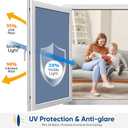SUNBABY Window Tint for Home, One Way Privacy Film Heat & UV Blocking, Static Cling No Glue Renter Friendly Cover for Home Bedroom, Office & Sliding Glass Door, 35.4 x 78.7 Inch, 3 Tools, Blue