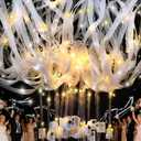 48 Pcs Light Up Wedding Wands Bulk with Ribbons & Bells, Romantic Fairy Light Wands with 3 Colorful Flashing Modes for Wedding Send Off, Bride Groom Exit, Party, Graduation, Concert