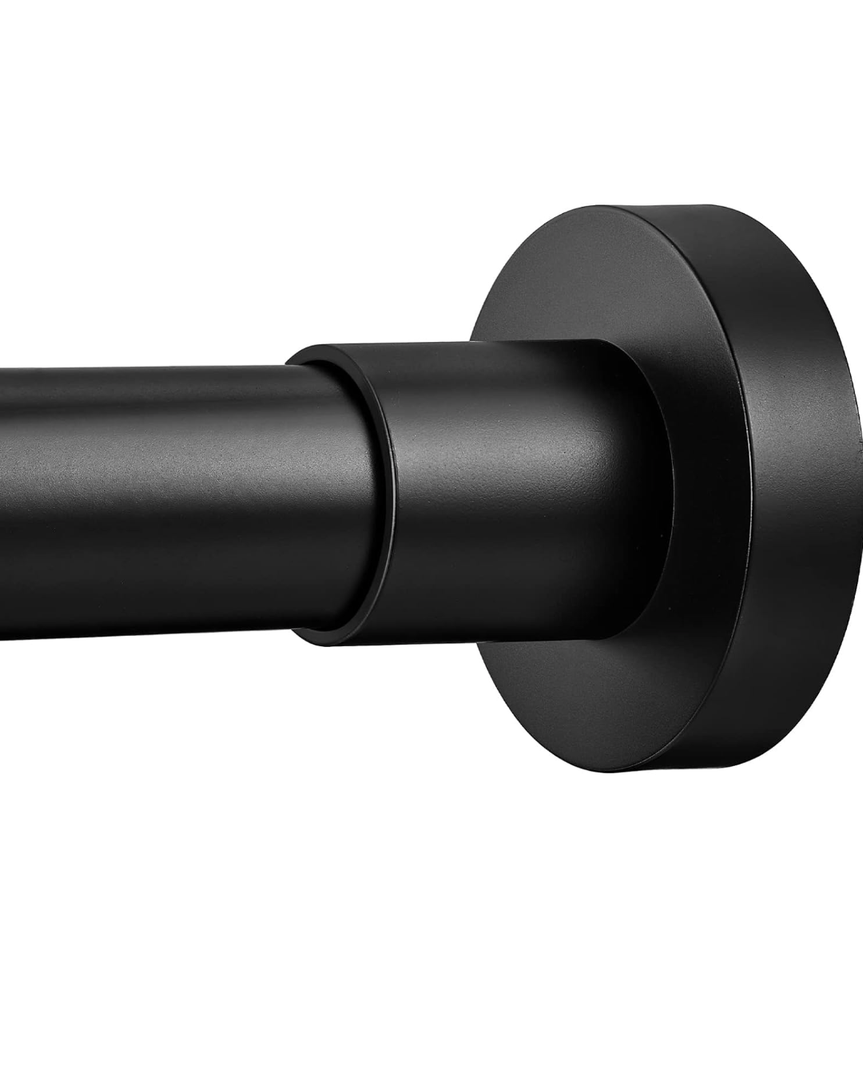 Shower Curtain Rod Tension - Never Rust No Drill Non-Slip Spring Tension Shower Rod, 54-90 inches Stainless Steel, Matte Black