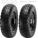 Cenipar 13" Flat-Free Tire and Wheel for 13"Garden Cart Tire Replacement with 5/8" Axle Borehole, 2.1" Offset Hub, 3.15" Wide Tires Used for Wheelbarrow Garden Cart and Trolleys, 2-Pack