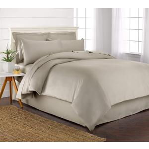 Queen Duvet Cover by Pure Bamboo, 3 Piece Set, Genuine 100% Organic Viscose Derived from Bamboo, Luxuriously Soft and Cooling, 2 Pillowcases (Queen, Sand)