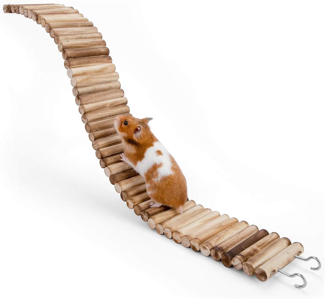 Niteangel Hamster Suspension Bridge Toy - Long Climbing Ladder for Dwarf Syrian Hamster Mice Mouse Gerbils and Other Small Animals (25.6L x 3.15W)