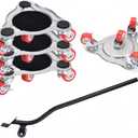 Furniture Dolly Mover with 4 Wheels, Set of 4 Heavy-Duty Dollies, Non-Slip Pads & Pry Bar, 500kg Capacity, for Moving Heavy Furnitures