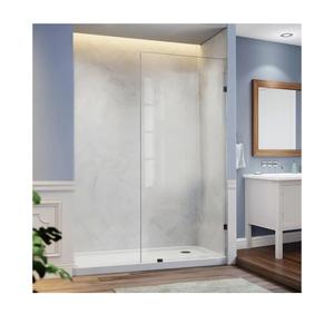 Shower Door, Shower Glass Panel for Open Walk-in Bathroom, Clear Tempered Glass Shower Screen