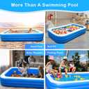 Sumbee Inflatable Swimming Pool for Kiddie Adults Kids, 120" X 72" X 22" Large Blow Up Pool for Family Backyard Outdoor Toddler,Big Rectangle Pools for Children Ages 4-8-12,Full-Sized,Blue