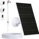Solar Panel for Ring Camera, Compatible with Ring Stick Up Cam (2nd/3rd Gen) & Pro, Spotlight Cam Plus/Pro (Battery), 7W Solar Charger with USB-C to 3.5mm Adapter, 8.8ft Cable & 360 Mount