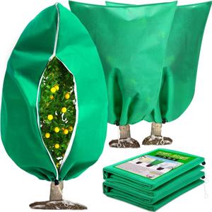 DQS 2 Pack Plant Covers Freeze Protection, 31.4" x47.2" Winter Frost Protection Blankets Frost Cloth,Suitable for Outdoor Winter Frost, Cold Weather, shrubs, Trees, Jackets, and coverings (Green)