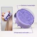 SHINLEA 2 in 1 Scalp Massager Hair Growth,Scalp Scrubber with Soft Silicone Bristles for Dandruff Removal,Shampoo Brush for Exfoliation,Head Massager for Both Wet and Dry Use (Purple)