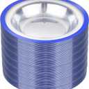 Liacere 60Pcs Blue Plastic Bowls - Disposable Clear and Blue Bowls - 12OZ Premium Heavy Duty Plastic Soup Bowls for Wedding &Independence Day