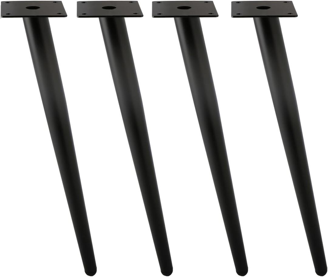 Oblique Furniture Leg 26 Inch, Slant Tapered Metal Coffee Table Legs 4pcs, Mid Century Modern Sofa Cabinet Feet Black for Home DIY Project