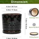 Eightpot 8 Inch Pots for Plants, Ceramic Plant Pot for Indoor Outdoor, Round Planter with Drainage Hole and Tray, Modern Flower Pot, Decorative Plant Pots, Room Decor, House Warming Gifts, Black