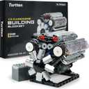 V8 Engine Model Kit for Teens & Adults - Build Your Own Mini V8 Engine Kit with Visible Combustion Engine That Works, Functional DIY Engineering STEM Kit w/ 535 Pieces for Ages 14+