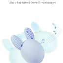 Teether Baby Teething Toy Rabbit Egg Rattle Toy Teething Pain Relief for Babies Boys Girls - Blue