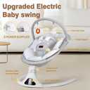 Baby Swings, Infant Swing with Remote Control, 5 Speed Adjustable, Machine Washable Seat Pad, 5 Point Harness, Bluetooth Connection, Electric Baby Swing for Indoor Use (Gray)