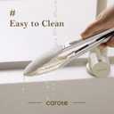 CAROTE Tongs for Cooking Heat Resistant Stainless Steel Kitchen Tongs with Non Scratch Silicone Tips, Perfect for Nonstick Cookware, BBQ Tongs Set of 3 (7"+9"+12")