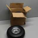 GICOOL 4.10/3.50-4" Flat Free Tire and Wheel, 10" Heavy Duty Solid Tire, 5/8" Axle Bore Hole, 2.2" Offset Hub, for Hand Truck Garden Cart Wagon Trolley Dolly, 2 Pack