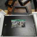 TEAMIX 42 inch Large Dual Monitor Riser, Extra Long Monitor Stand Riser for 2 Monitors, Wood & Steel Desktop Riser Desk Organization Home Office (Black+Brown, 42 inch)