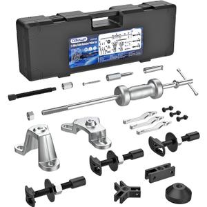 CARVALAX 12-Way Slide Hammer Puller Set, Front Wheel Hub Bearing & Rear Wheel Axle Remover Puller Set, 23PCS Tool Kit for Dents and Dings Repair with Black Carry Box