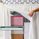 Premium Microfiber College Dorm Room Bed Skirt Twin XL 39" x 80", Extended 36" Drop, Split Corner Dust Ruffle, Wrinkle Resistant Durable Easy Care, White Solid