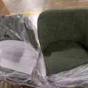 COLAMY Upholstered Dining Chairs Set of 2, Modern PU Leather Dining Room Kitchen Side Chair with Padded Seat and Wood Legs Restaurant/Cafe, Green