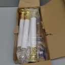 Xingzd 4 Pack Battery Operated LED Window Candles with Timer 6-18h, 7.75" Flameless Candle Lamp with 4 Suction Cups & Gold Holders & C26 Clear Bulbs for Christmas Holiday Decoration