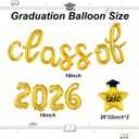 2 x Gold Class of 2026 Balloons - Gold Class of 2026 Graduation Balloons Graduation Foil Balloon for Graduation Party Decorations