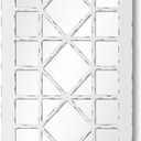 Barnyard Designs 54x24 Windowpane Wood Farmhouse Wall Mirror, Large Rustic Wooden Rectangle Window Pane Frame Vintage Decor, Entryway Hallway Mirror, Ivory