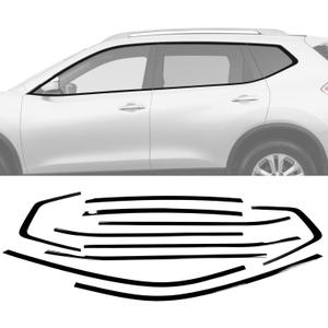 Stainless Steel Window Trim Chrome Delete for Nissan Rogue 2014-2020 Black Window Trim Blackout Kit