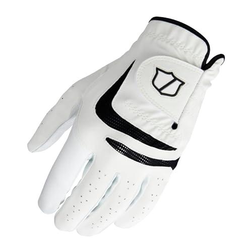 Wilson Grip Plus Golf Glove - Men's Right Hand, White/Black, M