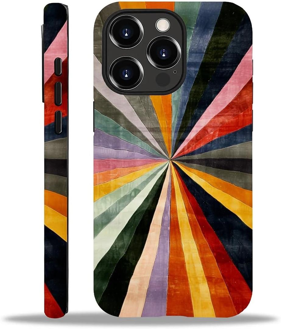 Case for iPhone 15 Pro(Compatible with MagSafe),Soft TPU+Hard Acrylic 2-in-1 Matte Phone Cover for Women/Men,Shockproof Anti-Scratch Protective Case for iPhone 15 Pro-Colorful Lines