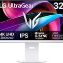 LG 32G810SA-W 32-inch Ultragear 4K UHD (3840 x 2160) IPS Gaming Monitor, 144Hz, 1ms, NVIDIA G-Sync Compatible, AMD FreeSync Premium, VESA DisplayHDR 400, HDMI, DisplayPort, USB Type-C, White | NVIDIA G-Sync Compatible, HDMI, DisplayPort, USB Type-C, 144Hz, AMD FreeSync Premium, VESA DisplayHDR 400, (3840 x 2160)