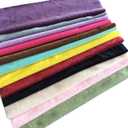 12pcs 12 x 12 Inches Solids DIY Fabric Crystal Velvet Short Plush Decorative Jewelry Fabrics DIY Material Set Precut Bundle Patchwork Squares for Home Crafts Sewing