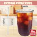 Alaeseje 50 Pack Clear Plastic Cups with Lids and Straws,20 oz Disposable Iced Coffee Cups,PET Crystal Cups,Round Bottom To Go Cup for Iced Coffee Juice Smoothie Cold Beverage
