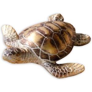PD Home & Garden Coastal Marine Dcor for Home Office Beach Themed Displays 4 Inch Resin Tabletop Desk Sculpture Figurine Gold and Brown Sea Turtle (1.57 x 4 x 4 Inch)